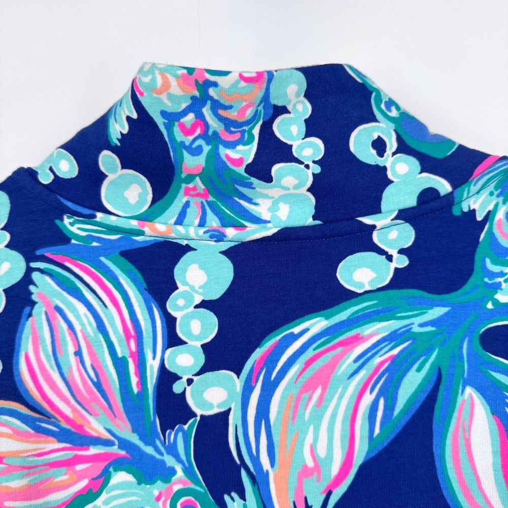 Lilly Pulitzer Full Zip Jacket XL Bright Colorful Koi Fish Print Vacation Summer - Picture 13 of 16